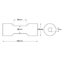 Soft Red Poly Sydney Keel Roller 150x65mm x 17mm Bore