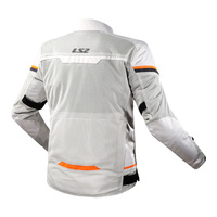 LS2 Riva Men's Jacket - Light Grey / Hi-Vis Orange (2XL)