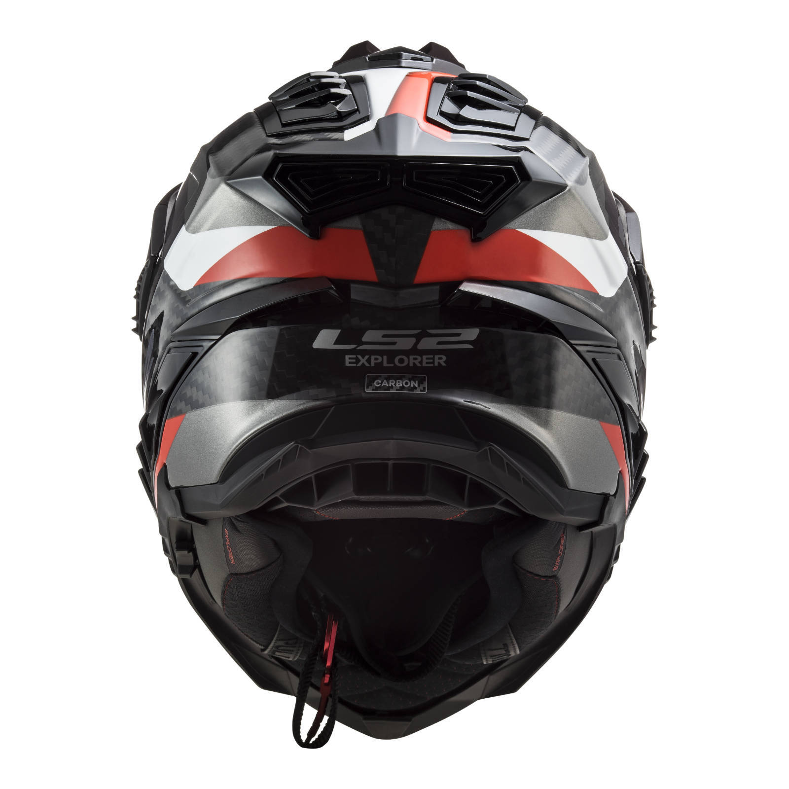 LS2 MX701 Explorer Carbon Frontier Helmet Titanium / Red LS2 Helmets