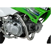 Yoshimura KLX110/L 02-24/SUZ DR-Z110 03-05 RS-2 Stainless Full Exhaust, w/ Carbon Fiber Muffler