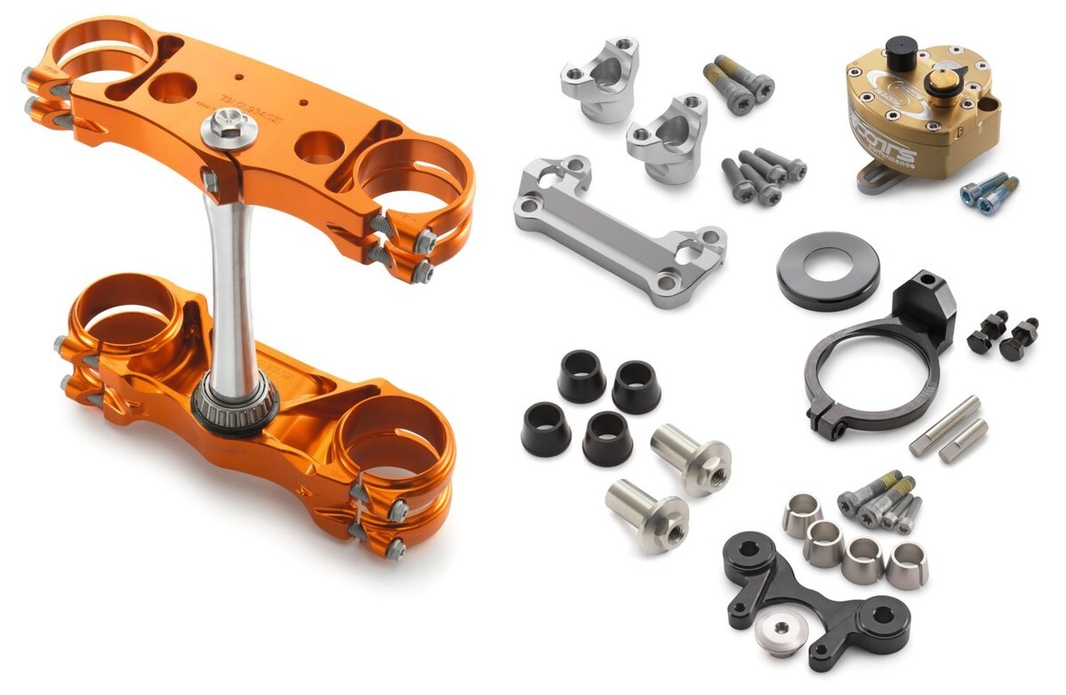 Factory Triple Clamp Orange With Scotts Steering Damper KTM EXC / EXCF