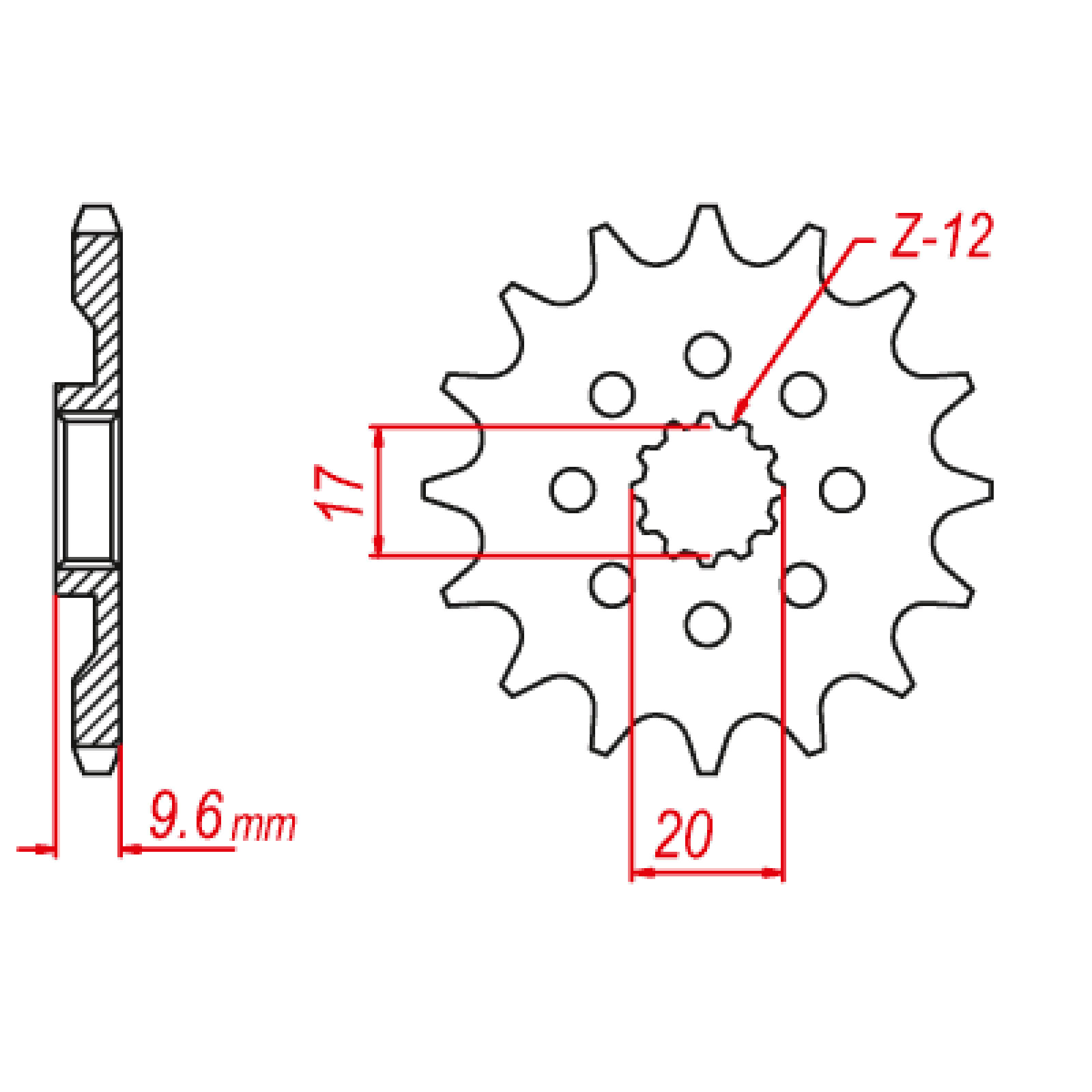 MTX 1905 Steel Front Sprocket