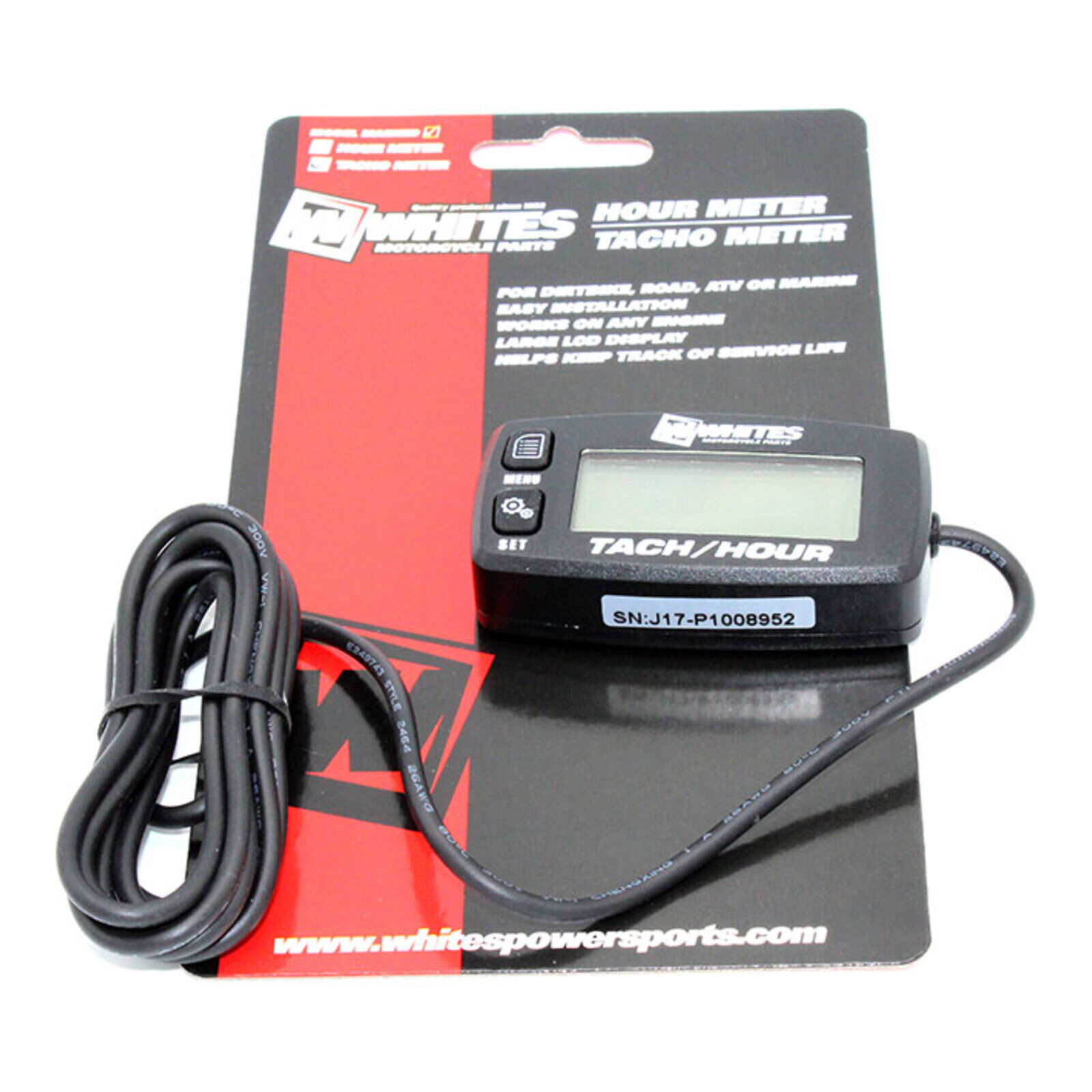 WHITES HOUR TACHO METER BLACK