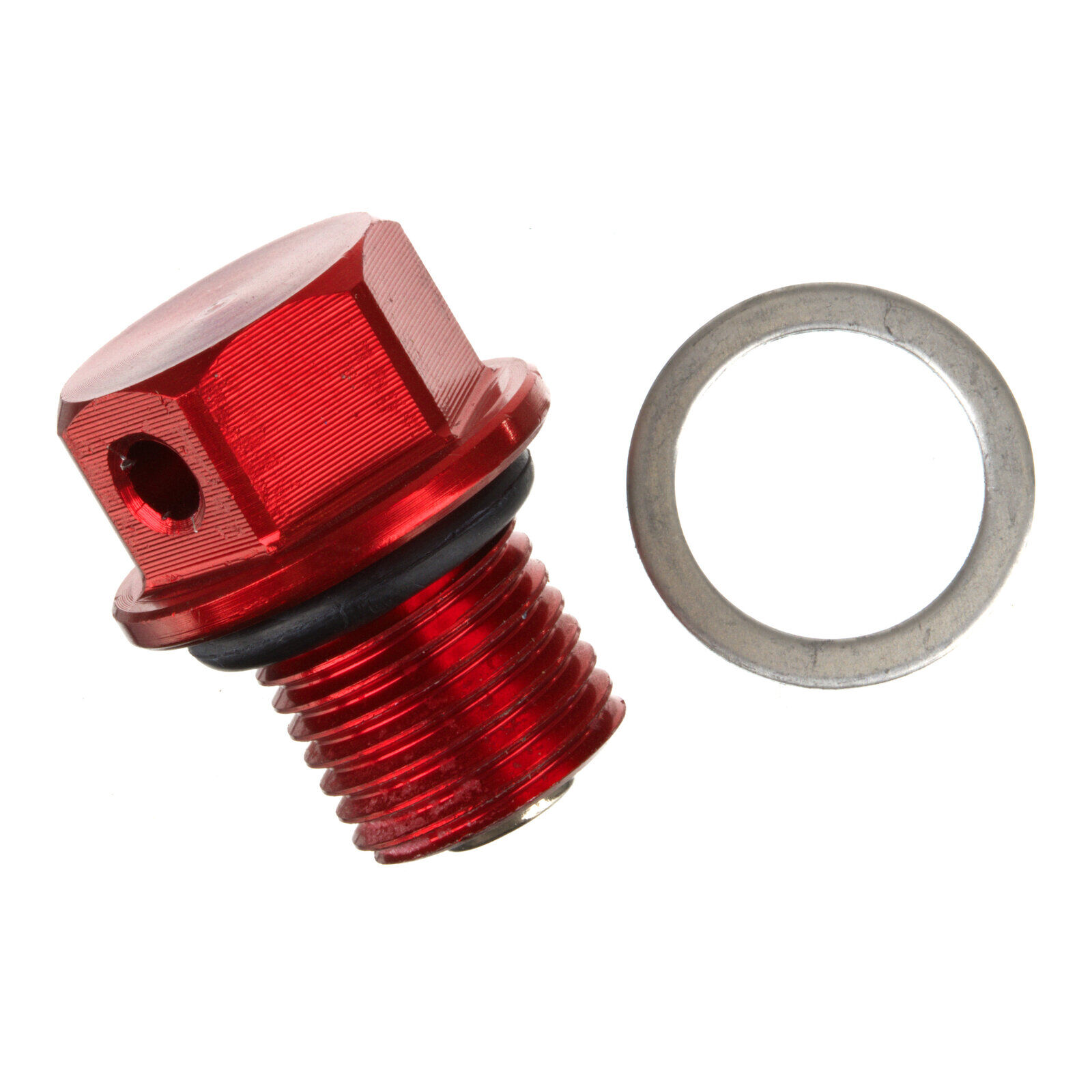 Whites Sump Plug M12 x 12 x 1.25 Red Whites Motorcycle Parts