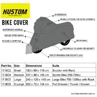 Kustom Hardware Bike Cover - Dresser / Tourer / Cruiser