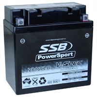 12V SSB V-Spec High Perform. AGM Battery (4) (CB16CL-B, GB16CL-B, YT16CL-S) (6.8 Kg)