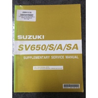 Suzuki SV650/S/A/SA Supplementary Service Manual 2007 #99501-36140-01E