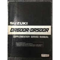 Suzuki DR600R/DR500R Supplementary Service Manual 1986 #99501-45055-01E