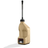 Gen 3 - 2.5G/10L Desert Tan Tuff Jug with Black Standard Cap & Auto-Stop Spout w/ View Strip