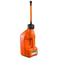 2.5 gal/10 Litre Orange Tuff Jug w/Black Standard Cap/Orange Flexible Auto Shut Off Spout