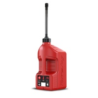 Gen 3 - 5G/20L Red Tuff Jug with Black Standard Cap & Auto-Stop Spout w/ View Strip