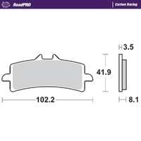 Moto-Master RoadPRO Carbon Racing Brake Pad (FD0415)