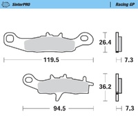 Moto-Master SinterPRO Racing GP Brake Pad (FD0375) Same as FA349