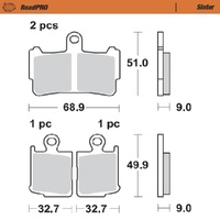 Moto-Master RoadPRO Sinter Front Brake Pad (FD0491)