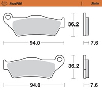 Moto-Master RoadPRO Sinter Rear Brake Pad (FD0186)