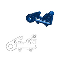 Moto-Master Caliper Adapter Bracket - Blue Rear 220mm (Factory Disc)