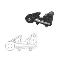 Moto-Master Caliper Adapter Bracket - Black Rear 220mm (Factory Disc)