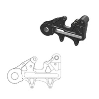 Moto-Master Caliper Adapter Bracket - Black Rear 240mm