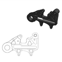 Moto-Master Caliper Adapter Bracket - Black Rear 240mm