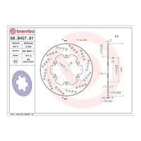 Brembo Prime Brake Disc Serie Oro Rear 68B40791