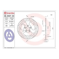 Brembo Prime Brake Disc Serie Oro Rear 68B407E0