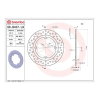 Brembo Prime Brake Disc Serie Oro Rear 68B407L9