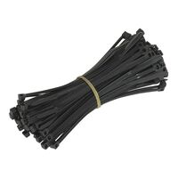 WHITES CABLE TIES 380 X 7.6 mm (100/BAG) BLK