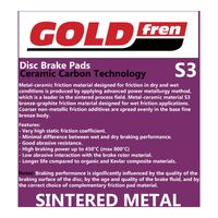 GOLDfren Brake Pads - S3 Sintered Sports (PBPH230)
