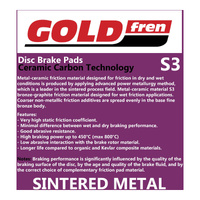 GOLDfren Brake Pads Sintered Sports GF214 - S3 ( PH342 )