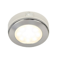 EuroLED115 Switch Downlight Warm White Light with Stainless Steel Rim 12/24v