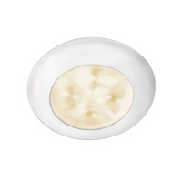 Round Courtesy Lamp Warm White LED White Rim 12V