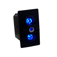 Rocker Switch without Cover Momentary On-Off-Mom On Blue 2 LED