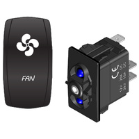 Rocker Switch with Cover Fan Blue LED