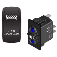 Rocker Switch with Cover LED Light Bar Blue LED