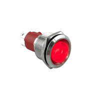 Stainless Steel Push Button Switch Solid LED Mom(On)/Off Red 15A 12/24V