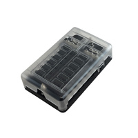 12-Way Fuse Box Block with LED Indicators and Fuses