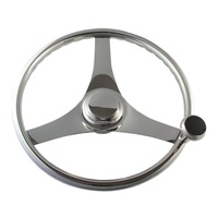 Steering Wheel Stainless Steel 390mm with Knob