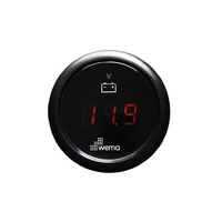 Wema Voltmeter Gauge Digital Black 12/24v