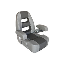 HM58 Flip-Up Helm Master Boat Seat Dusty Grey / Dark Grey Texture