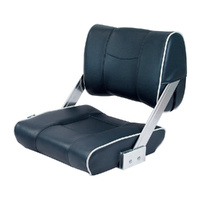 ST45 Two-Way Flip-Back Boat Seat - Dark Blue/White Piping