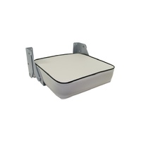 Flip-Up Folding Jump Boat Seat Off-White with Black Piping & Powder Coated Hinges