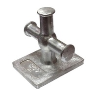 Aluminium Cross Bollard Weld-On 4''