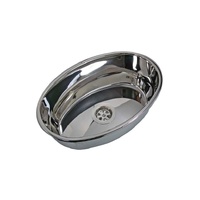 Stainless Steel Oval Sink 382x265x130mm