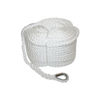 Polyethylene 3 Strand Rope 10mm x 50m (Spliced with Thimble)