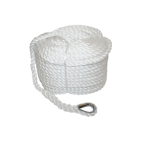 Polyethylene 3 Strand Rope 12mm x 50m (Spliced with Thimble)