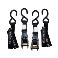 Transom Ratchet Light Duty Coated S Hooks 25mm x 1.5m Pair