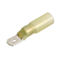 Blade Terminal Adhesive Lined Male Yellow 5-6mm (15pk)