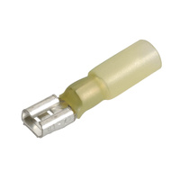 Blade Terminal Adhesive Lined Female Yellow 5-6mm (50pk)