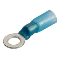 Ring Terminal Adhesive Lined Blue 4mm Wire 5mm Tab (20pk)