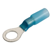Ring Terminal Adhesive Lined Blue 4mm Wire 6.3mm Tab (20pk)